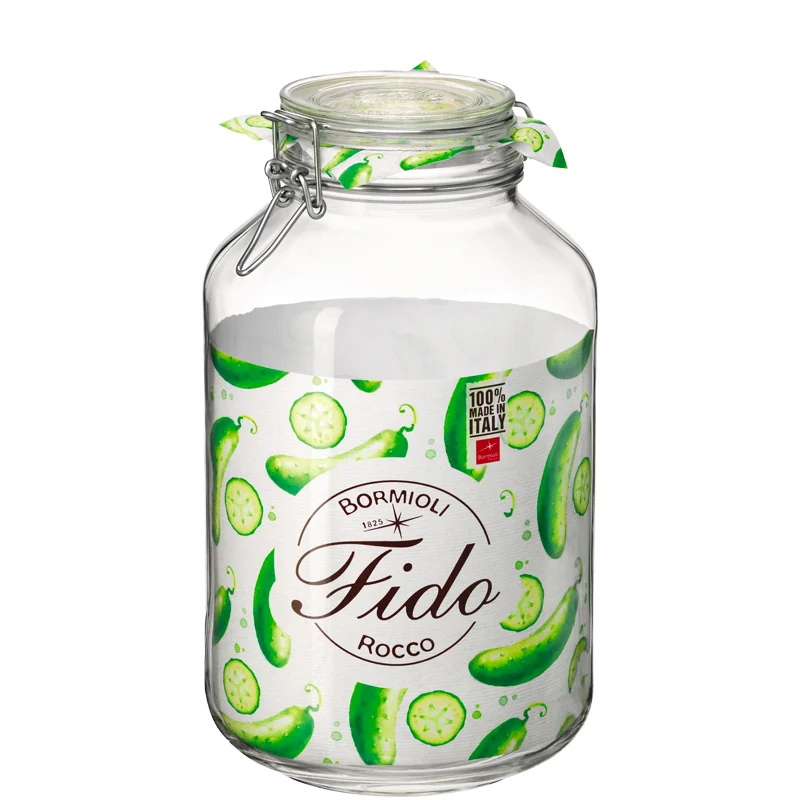 400 cl - Fido Vasetto Ermetico Cilindrico In Vetro - Set 6 Pz