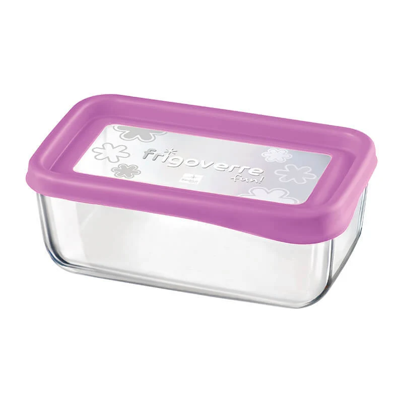 21x13 cm - Frigoverre Fun Contenitore Per Alimenti Rettangolare In Vetro