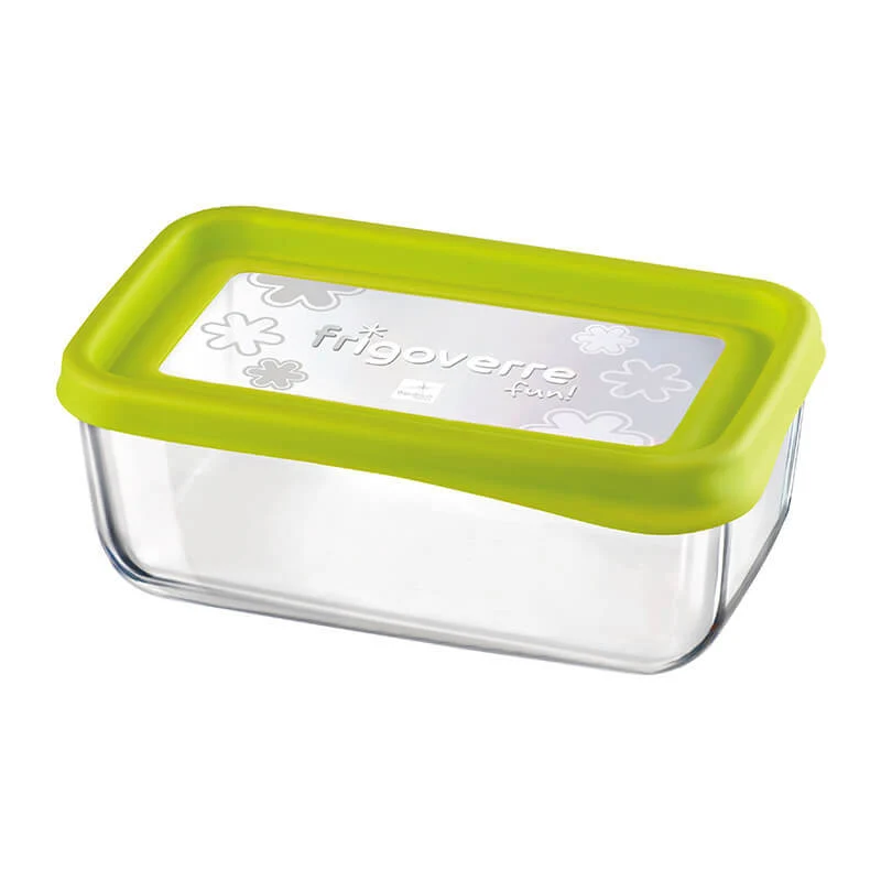 21x13 cm - Frigoverre Fun Contenitore Per Alimenti Rettangolare In Vetro