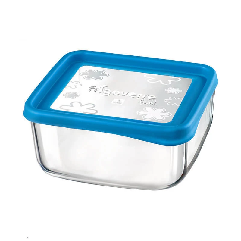 19x19 cm - Frigoverre Fun Contenitore Per Alimenti Quadrato In Vetro