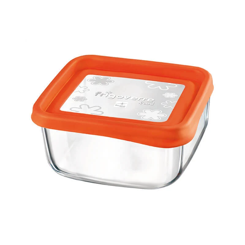 15x15 cm - Frigoverre Fun Contenitore Per Alimenti Quadrato In Vetro