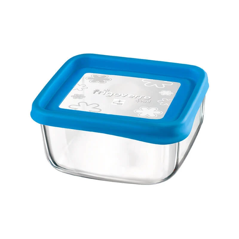 15x15 cm - Frigoverre Fun Contenitore Per Alimenti Quadrato In Vetro
