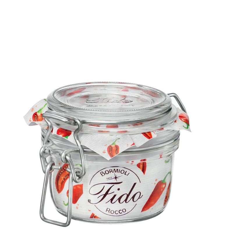 12.5 cl - Fido Vasetto Ermetico Cilindrico In Vetro - Set 6 Pz