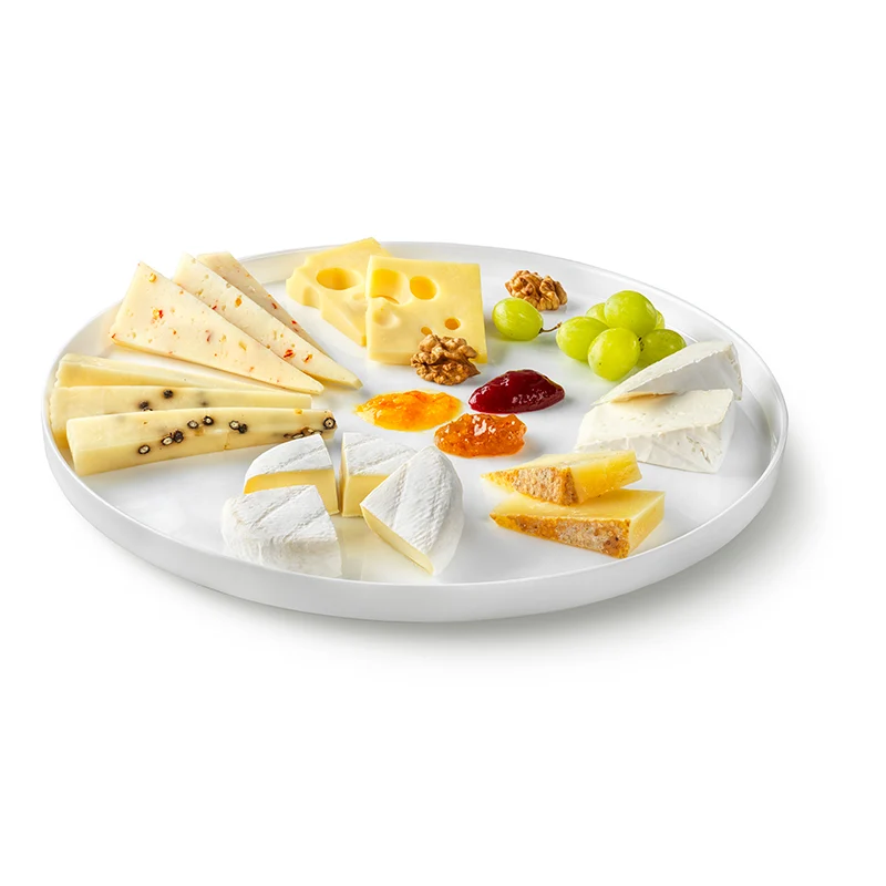 32 cm - Grangusto Alta Cucina Piatto Piano In Vetro Opale Temperato - Set 6 Pz
