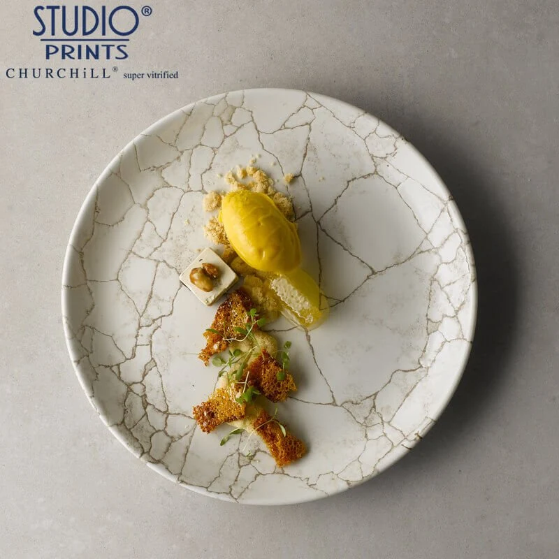 26 cm - Studio Prints Kintsugi Piatto Piano In Porcellana Vetrificata