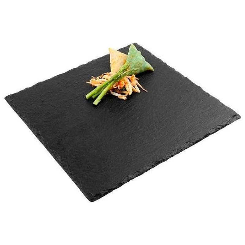 20x20 cm - Piatto Piano In Ardesia - Set 6 Pz
