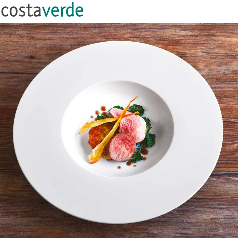 25 cm - Saturno Piatto Fondo In Porcellana - Set 4 Pz