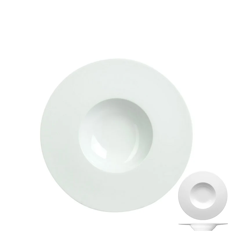25 cm - Saturno Piatto Fondo In Porcellana - Set 4 Pz
