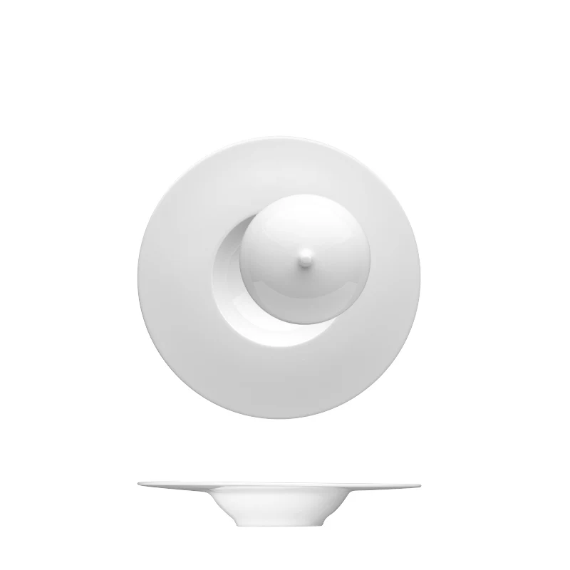 25 cm - Saturno Piatto Fondo In Porcellana - Set 4 Pz