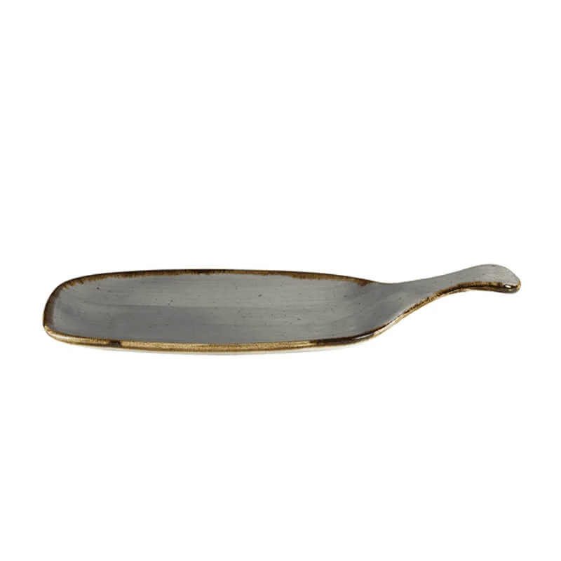 28.4x12.3 cm - Stonecast Piatto Vassoio Con Manico Rettangolare In Porcellana Vetrificata
