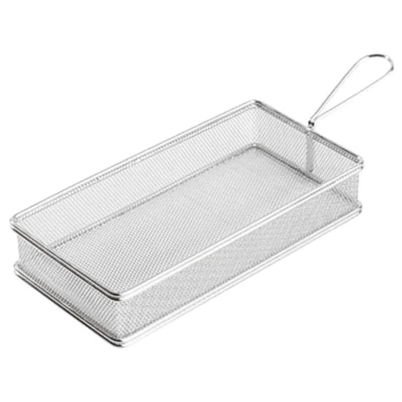 26x13 cm - Tableware Buffet & Display Cestello Porta Snack Rettangolare In Acciaio Inox