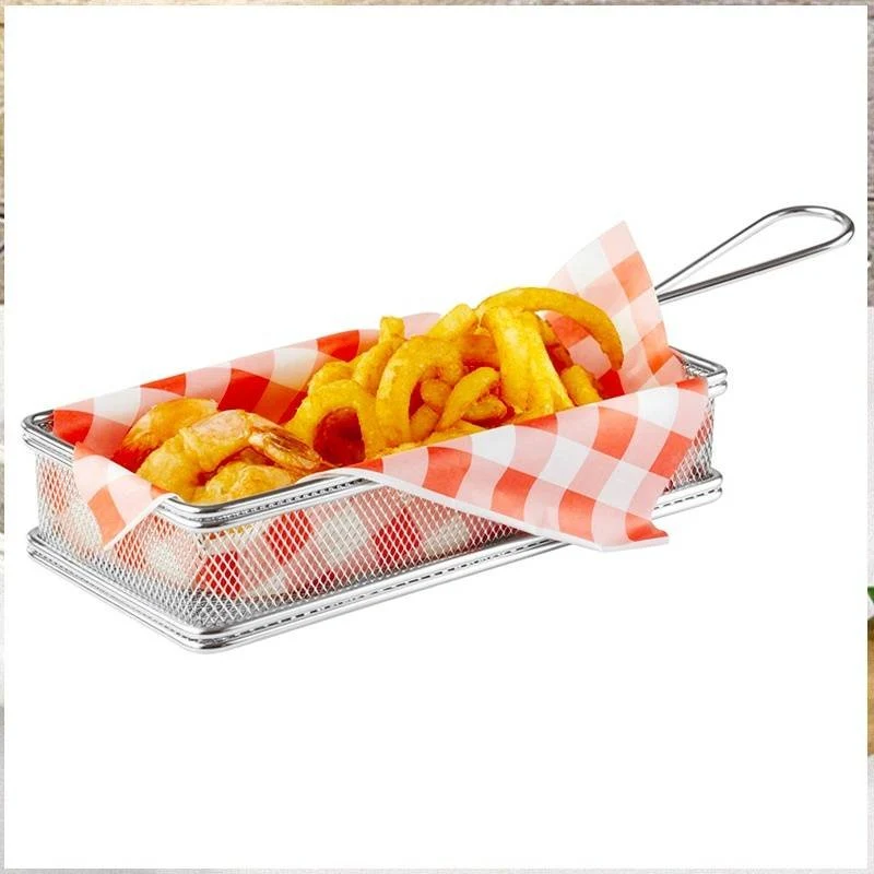 26x13 cm - Tableware Buffet & Display Cestello Porta Snack Rettangolare In Acciaio Inox