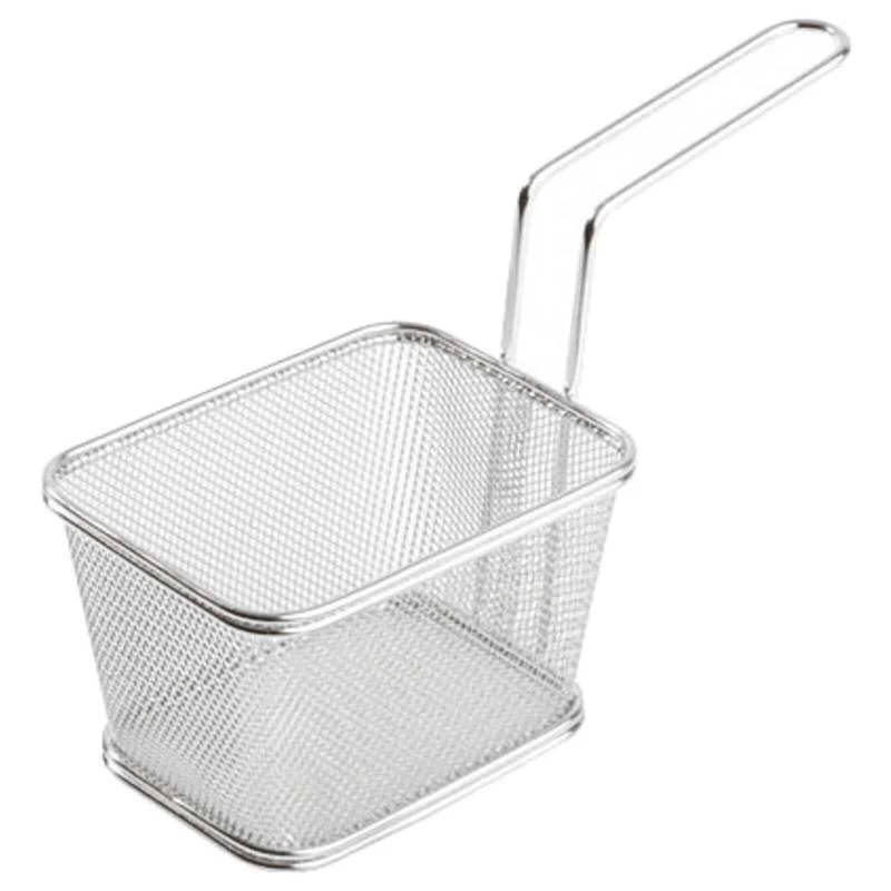 13x10 cm - Tableware Buffet & Display Cestello Porta Snack In Acciaio Inox