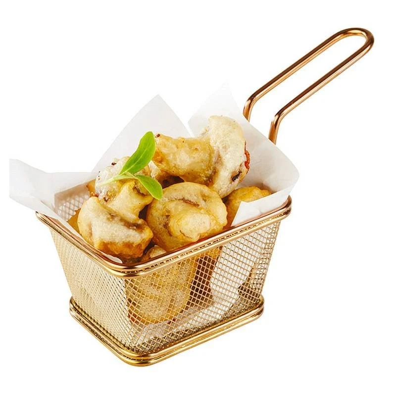 13x10 cm - Tableware Buffet & Display Cestello Porta Snack In Acciaio Inox