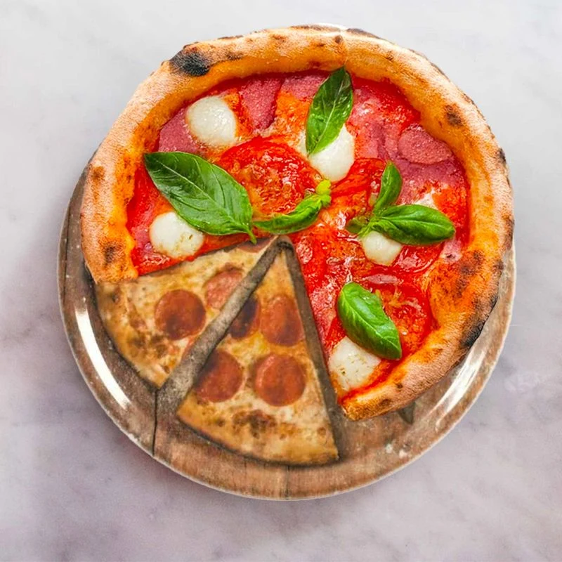 33 cm - Flour Piatto Pizza In Porcellana - Set 6 Pz