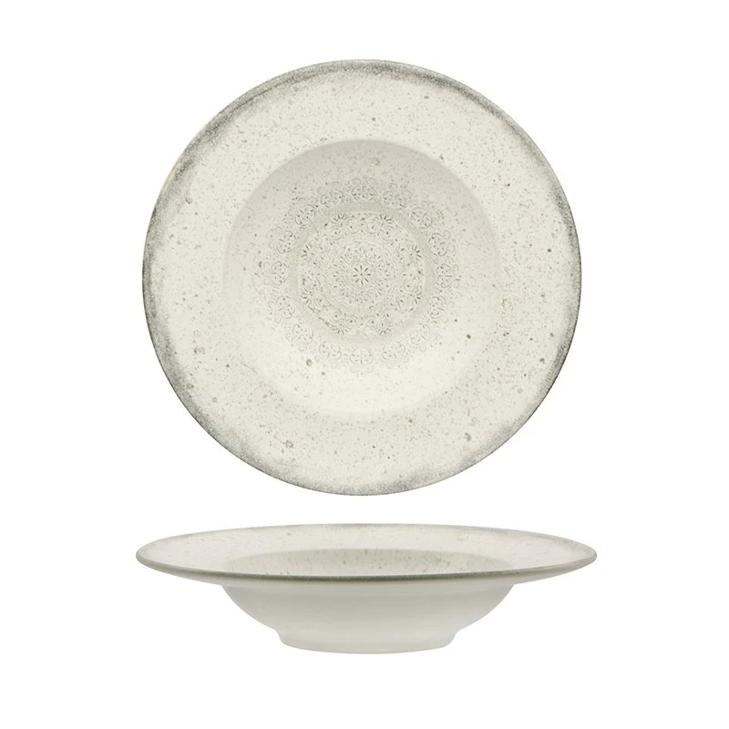 27.5 cm - Lace Piatto Pasta In Stoneware - Set 4 Pz