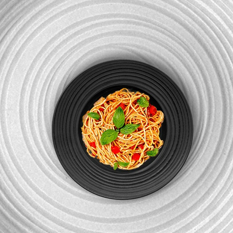 27.5 cm - Lace Piatto Pasta In Stoneware - Set 4 Pz