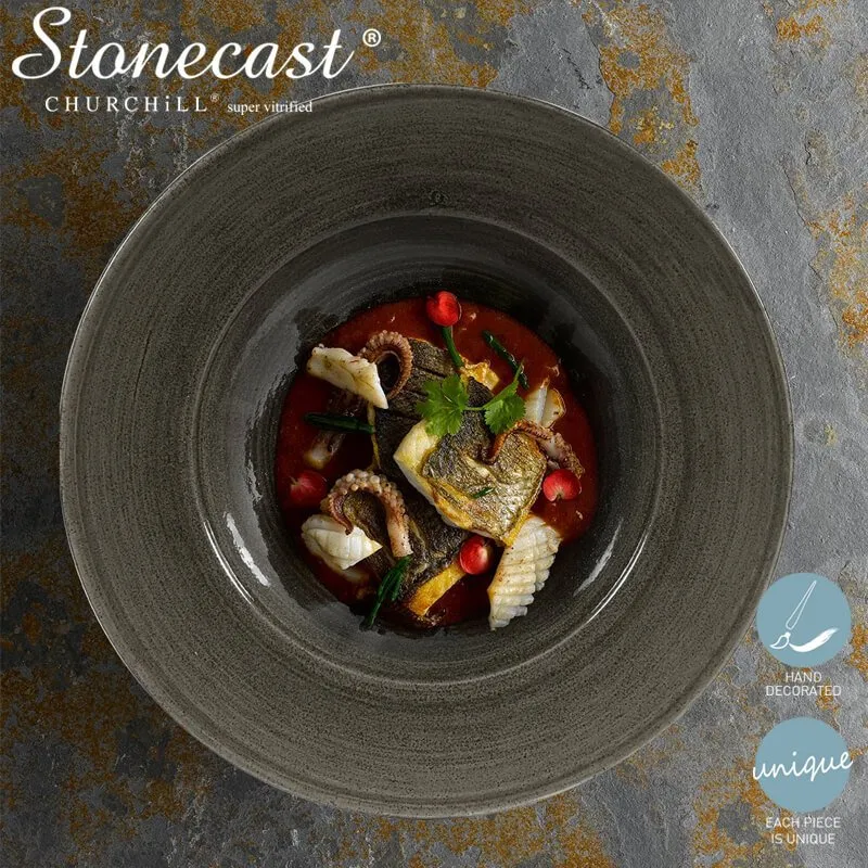 28 cm - Stonecast Piatto Pasta Rotondo In Porcellana Vetrificata