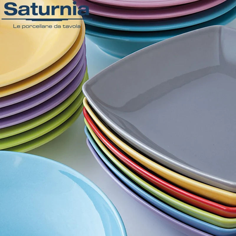 33 cm - Napoli Piatto Pizza In Porcellana - Set 6 Pz