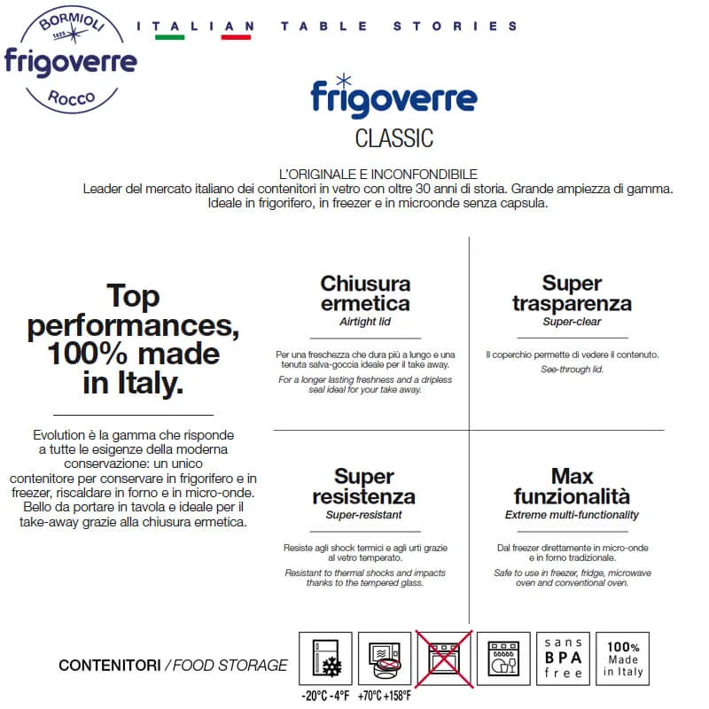 10 cm - Frigoverre Classic Contenitore Per Alimenti Alto