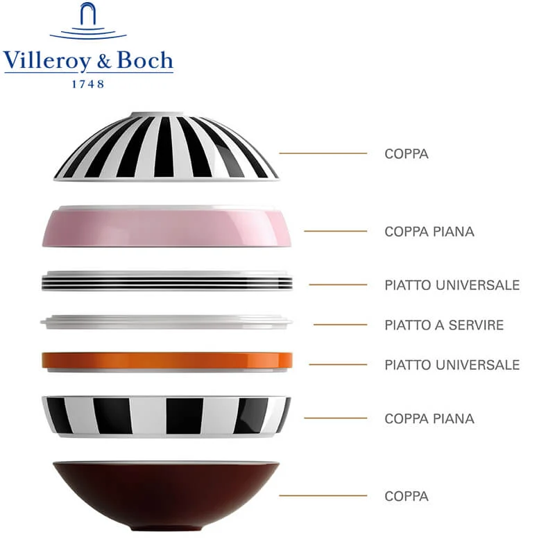 La Boule Servizio Piatti In Porcellana - Set 7 Pz