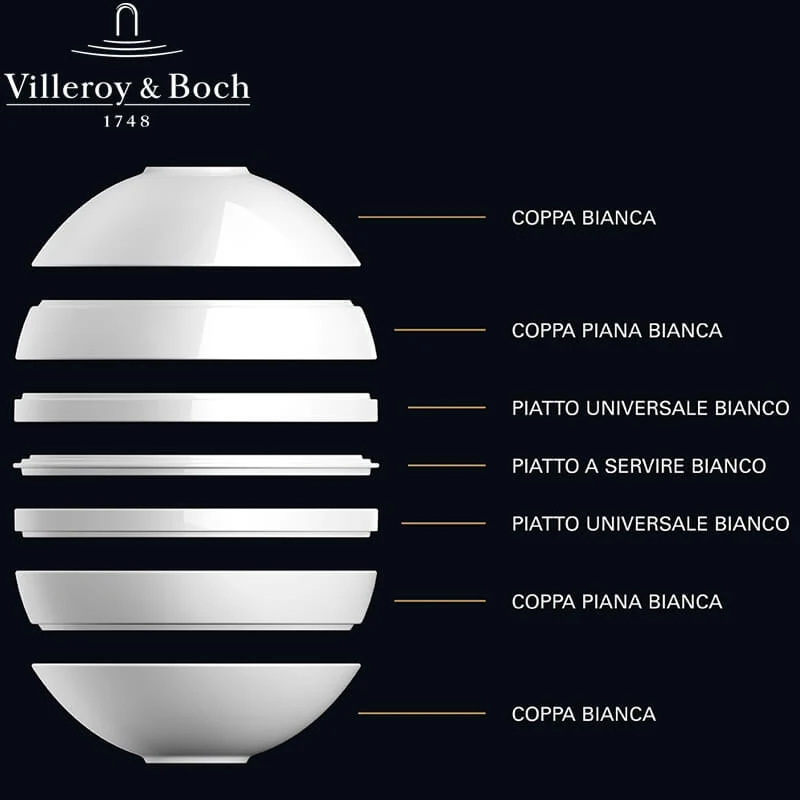 La Boule Servizio Piatti In Porcellana - Set 7 Pz