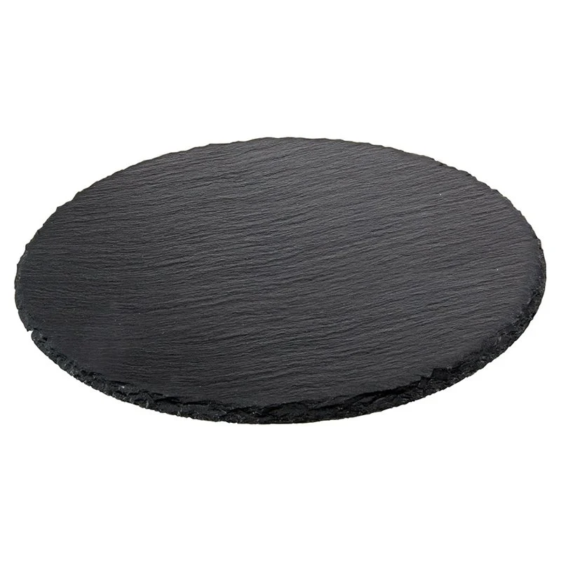 33 cm - Piatto Vassoio Rotondo In Ardesia - Set 6 Pz