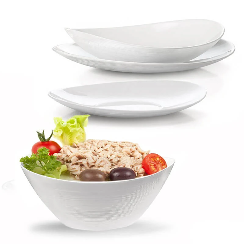 Prometeo Servizio Piatti In Vetro Opale - Set 19 Pz