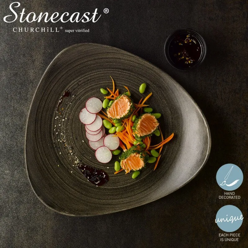 31 cm - Stonecast Piatto Piano Triangolare In Porcellana Vetrificata