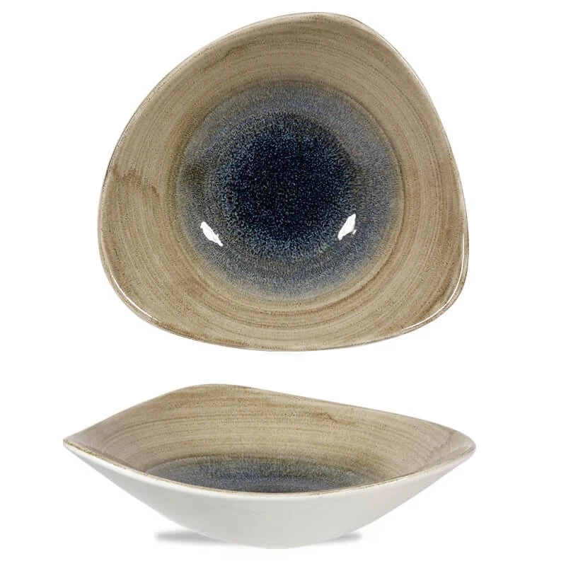 23.5x23.5 cm - Stonecast Piatto Fondo Triangolare In Porcellana Vetrificata