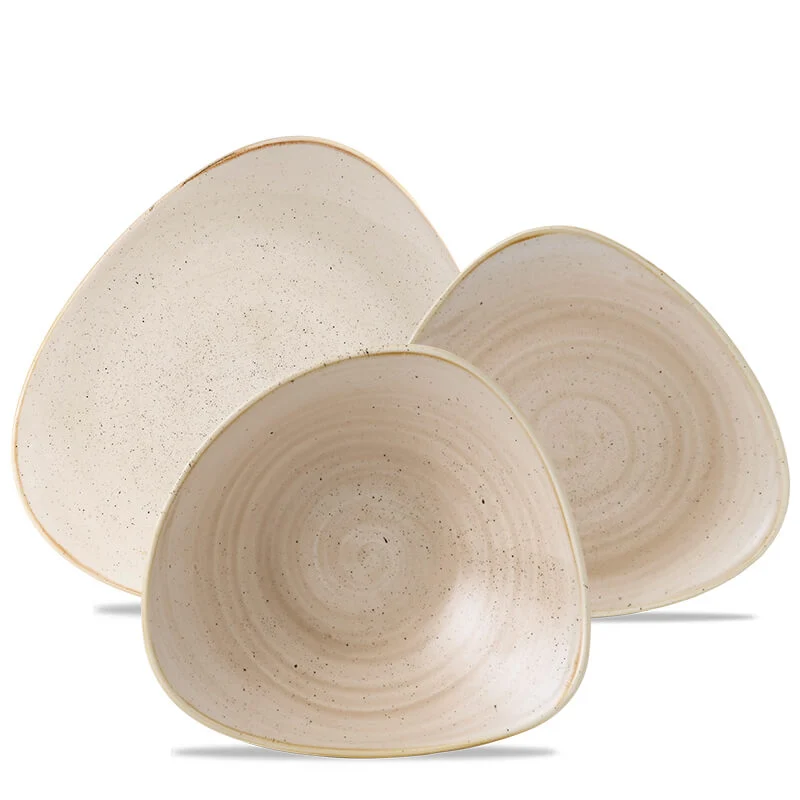 Stonecast Servizio Piatti Triangolare In Porcellana Vetrificata - Set 12 Pz