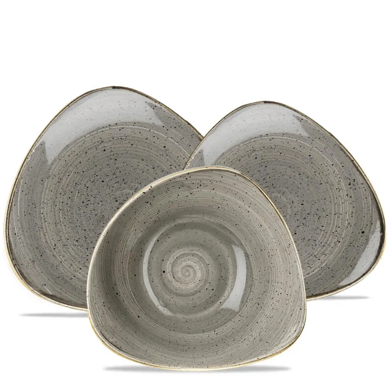 Stonecast Servizio Piatti Triangolare In Porcellana Vetrificata - Set 12 Pz