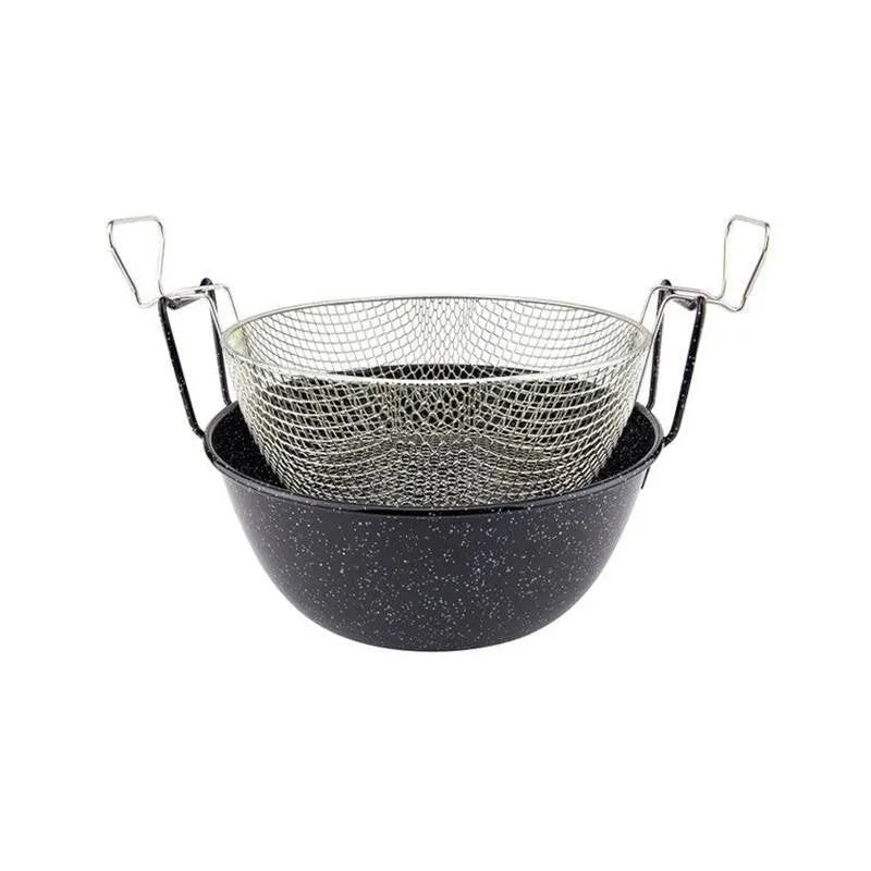26 cm - Friggitrice Con Cestello In Ferro