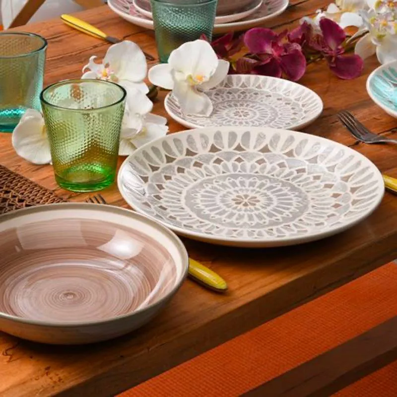 Louise Cape Town Servizio Piatti In Ceramica - Set 18 Pz