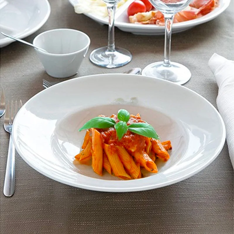 26.5 cm - Napoli Piatto Pasta In Porcellana - Set 6 Pz