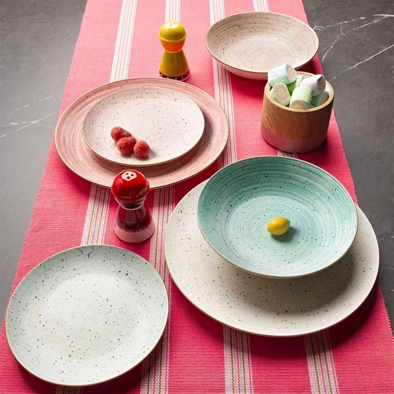Metropolis Pepper Bamboo Servizio Piatti In Porcellana - Set 18 Pz