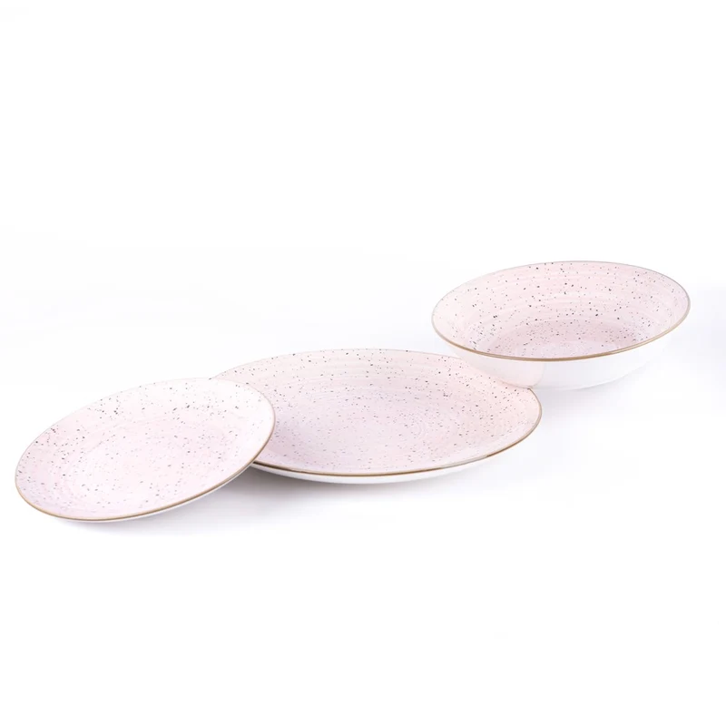 Metropolis Pepper Bamboo Servizio Piatti In Porcellana - Set 18 Pz