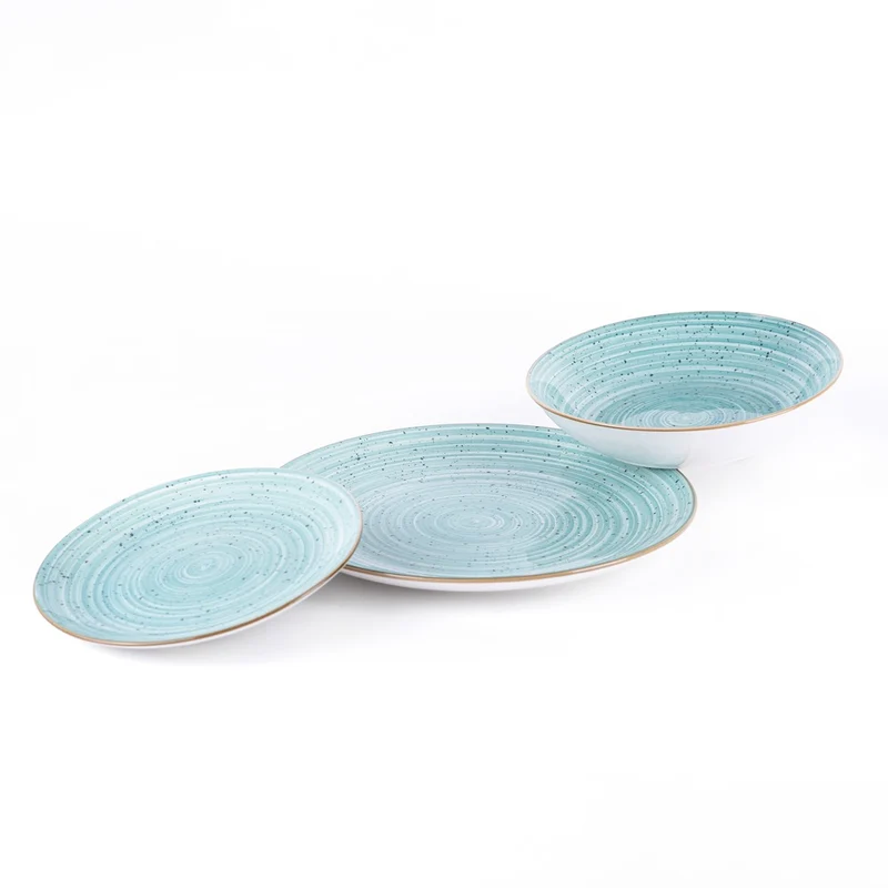 Metropolis Pepper Bamboo Servizio Piatti In Porcellana - Set 18 Pz