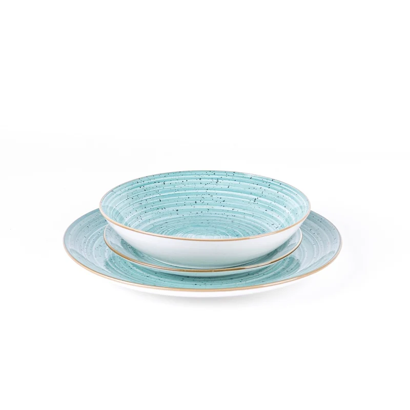 Metropolis Pepper Bamboo Servizio Piatti In Porcellana - Set 18 Pz