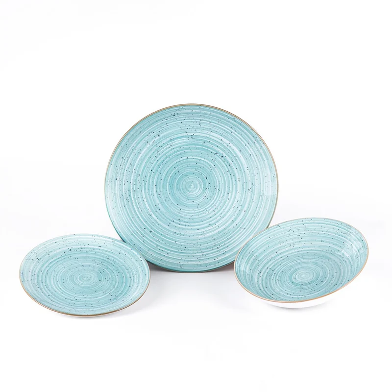 Metropolis Pepper Bamboo Servizio Piatti In Porcellana - Set 18 Pz