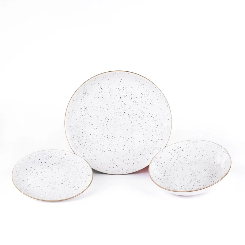 Metropolis Pepper Bamboo Servizio Piatti In Porcellana - Set 18 Pz