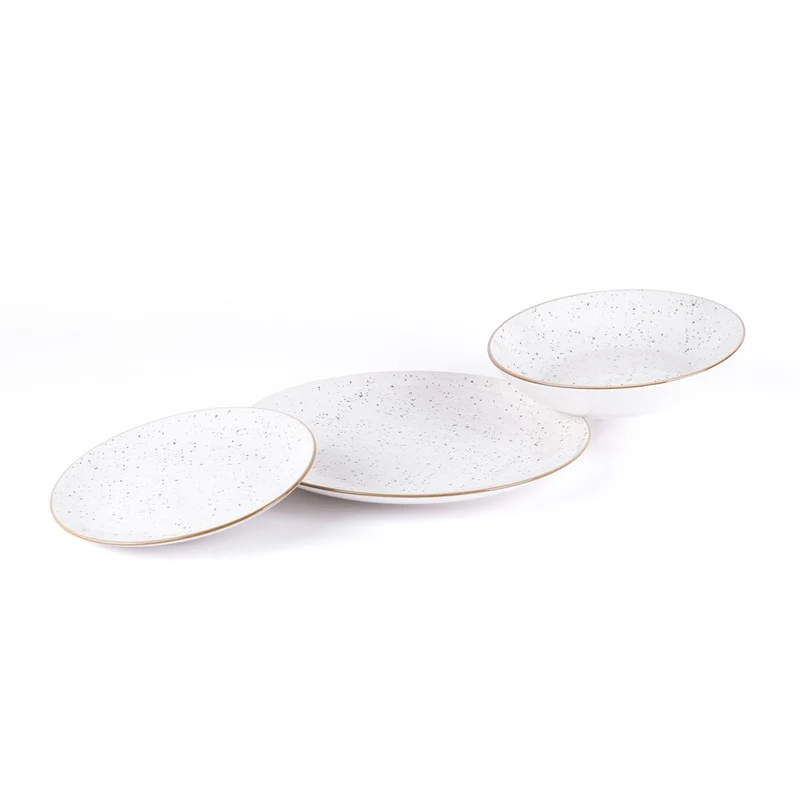 Metropolis Pepper Bamboo Servizio Piatti In Porcellana - Set 18 Pz