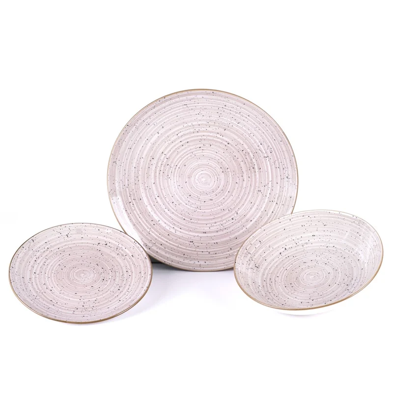 Metropolis Pepper Bamboo Servizio Piatti In Porcellana - Set 18 Pz