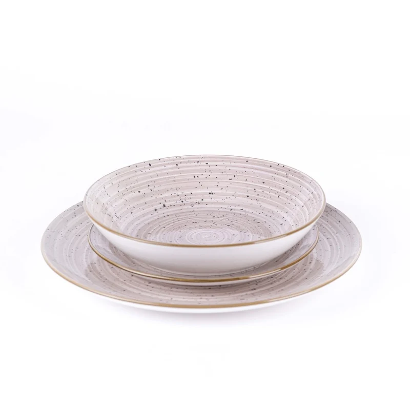 Metropolis Pepper Bamboo Servizio Piatti In Porcellana - Set 18 Pz