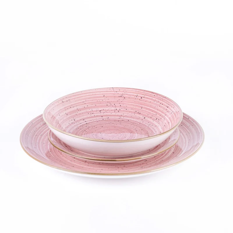 Metropolis Pepper Bamboo Servizio Piatti In Porcellana - Set 18 Pz