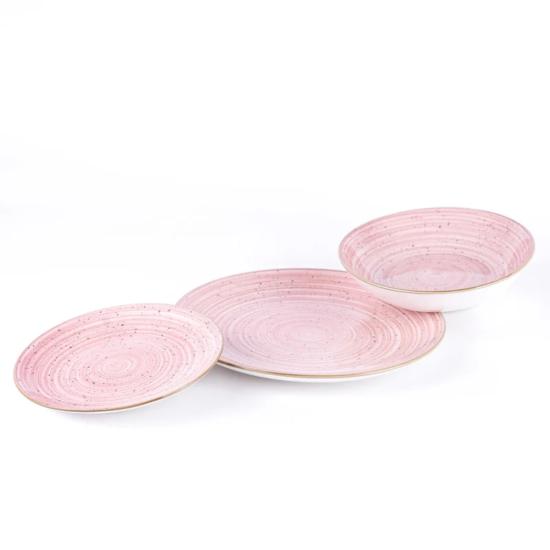 Metropolis Pepper Bamboo Servizio Piatti In Porcellana - Set 18 Pz