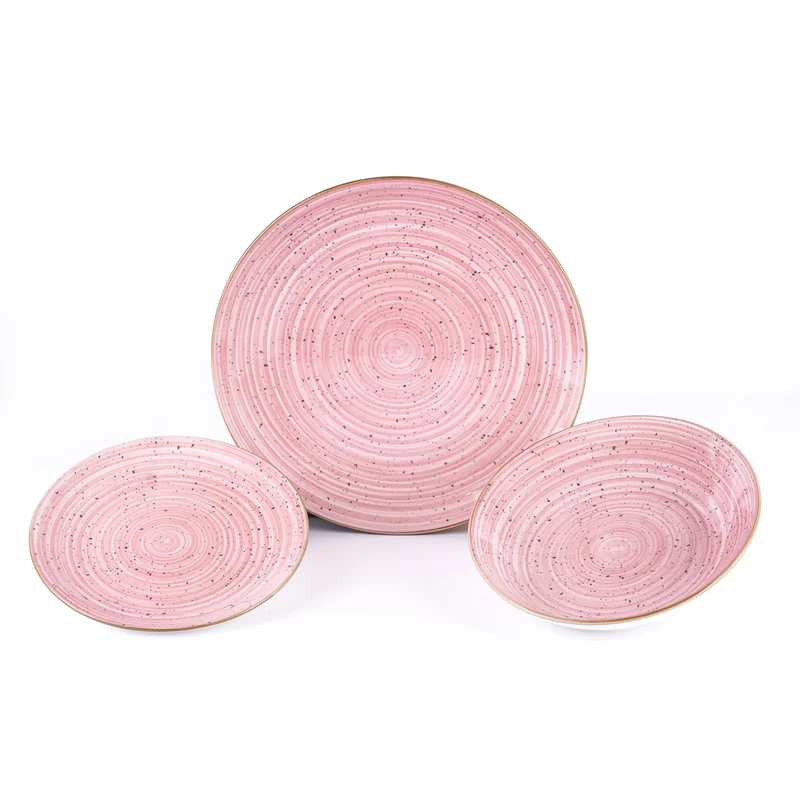 Metropolis Pepper Bamboo Servizio Piatti In Porcellana - Set 18 Pz