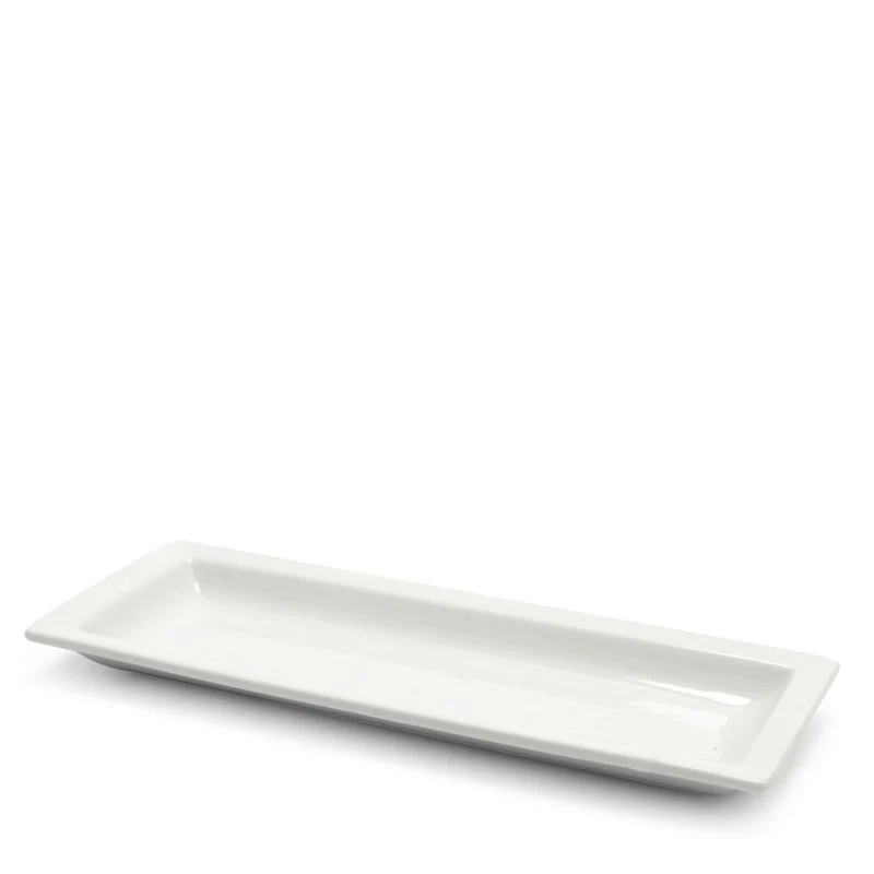 22.5x8.7 cm - Justwhite Piatto Presentazione Rettangolare In Porcellana - Set 6 Pz