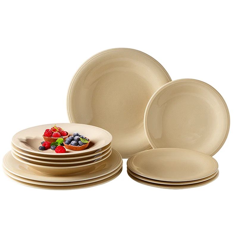 Color Loop Servizio Piatti In Porcellana - Set 12 Pz