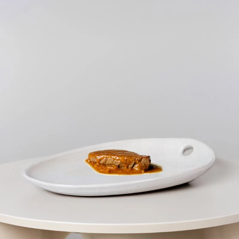 14.3x11.2 cm - Magnesium Stand Up Piatto Vassoio In Porcellana - Set 6 Pz